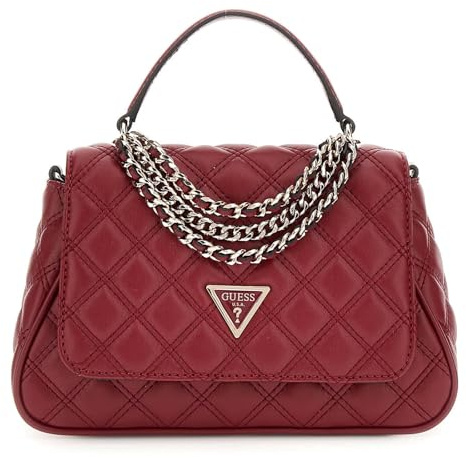 GUESS Umhängetasche Handtasche Giully II Top Handle Flap Bag Red dunkelrot