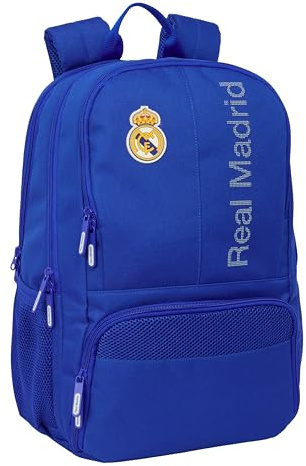 safta Real Madrid Rucksack für Paddel, Sport-Rucksack, ideal für Verschiedene Altersgruppen, bequem und vielseitig, Qualität und Widerstandsfähigkeit, 30 x 17 x 42 cm