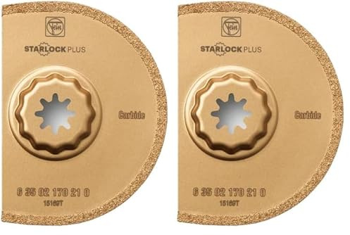 Fein Hartmetall Sägeblatt (ø 90 mm, Aufnahme Starlock Plus, zum Austrennen schadhafter Fliesenfugen, Fräsen von Schlitzen, extra dünne Ausführung) 63502170210 (Packung mit 2)