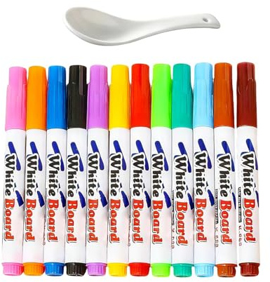 Magic Drawing Pencil Set | Floating Ink Drawing Markers 12 Colors With Spoon | Water Doodle Art Kit For Boys Girls Boys Teens | Creative Coloring Activity For Home School