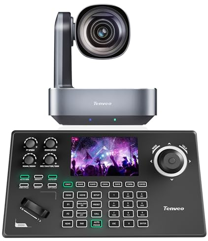 Tenveo 4K PTZ Kamera Streaming HDMI/USB3.0/PoE/ RJ45 Konferenzkamera PTZ Kamera Joystick Controller
