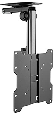 Soporte de TV Plegable para Techo, Soporte para TV de 17 a 37, Colgador de TV inclinable y Giratorio, Base de Montaje de TV Fija para Techo con VESA máximo de 200x200 m