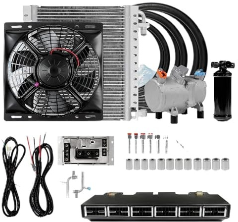 Tragbare Klimaanlage, Universal 12V 24V Elektrischer Klimaanlagenkompressor Für Klassische Heiße Klimaanlage Für Auto Van Street Rod(12v)