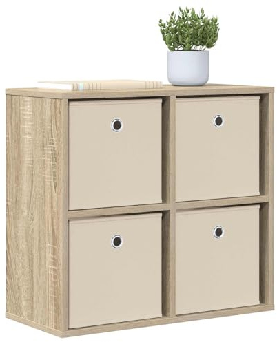 vidaXL Sideboard mit Schubladen Sonoma-Eiche 59,5 x 27 x 57 cm, Moderne Wohnzimmeraufbewahrung, robuste Möbel, große Regale, schicke Heimregale, funktionale Möbel zum Organisieren