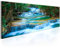decomonkey Bilder Wasserfall 120x40 cm 1 Teilig Leinwandbilder Bild auf Leinwand Vlies Wandbild Kunstdruck Wanddeko Wand Wohnzimmer Wanddekoration Deko Natur Landschaft