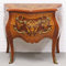 Casa Padrino Barock Kommode mit 2 Schubladen in braun Intarsien/Messing 80 x 50 x H. 75 cm - Barockstil Möbel