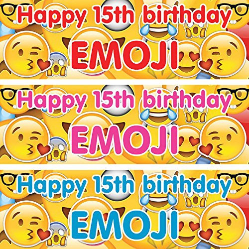 Personalisierbares Geburtstagsbanner Emoji Smile für Erwachsene und Kinder S rose