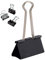 D.RECT Metal Foldbackklammern | Verpackung 12 Stück, 51mm | Schwarz | Vielzweckklammern, Metall Binder Clips für: Notizen, Briefpapier | Büroklammern