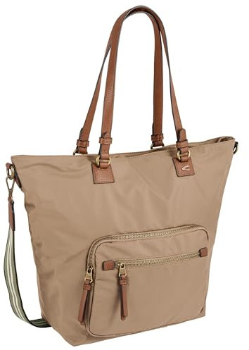 camel active Bari Damen Shopper Umhängetasche Reißverschluss Groß Beige