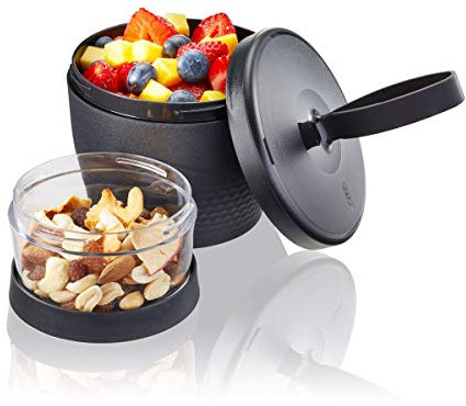GEFU Snack Box Foodie, 570 ml Und 185 ml, Schwarz