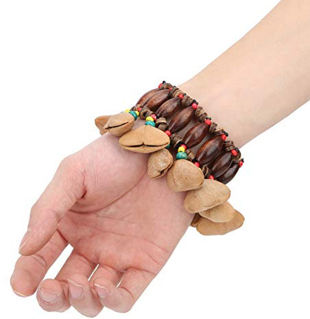 African Tribal Bracelet, afrikanisches Tribal Style Drum Bracelet Handgemachtes Nussschalen-Percussion-Musikinstrument Musikinstrument