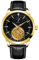BOLYTE Retro Design Mondphase Skelett Automatische Mechanische Lederband Männliche Kleid Uhren, Gold, Schwarz, Mechanisch