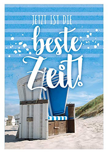 KE - Exklusive Maritim Geburtstagskarte, DIN B6 Format, Inklusive Umschlag, Perfekt für Strandliebhaber - Motiv: Sandstrand