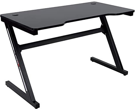 RACING BERGNER | Gamingtisch FORTIS | ergonomischer Computer Tisch in cooler Z-Struktur | Kohlefaseroberfläche | Schwarz