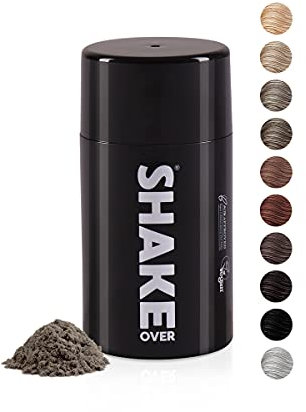 SHAKE OVER Veganes Streuhaar zur Haarverdichtung, mit Zink angereicherte Fasern, hochwertiges Schütthaar, Made in Europe (12 g, ASH BLONDE)