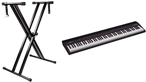 Roland Go:Piano88 Digital Piano, Full-Size 88-Note Piano & RockJam RJX29 Double Braced Adjustable Keyboard Stand with Locking Straps, Black