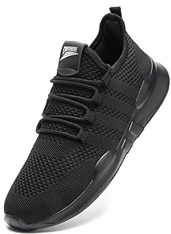 GHFKKB Laufschuhe Herren Turnschuhe Joggingschuhe Leichtgewichts Sneaker Tennisschuhe Fitness Trainingsschuhe Atmungsaktiv Sportschuhe Walking Schuhe Schwarz 42