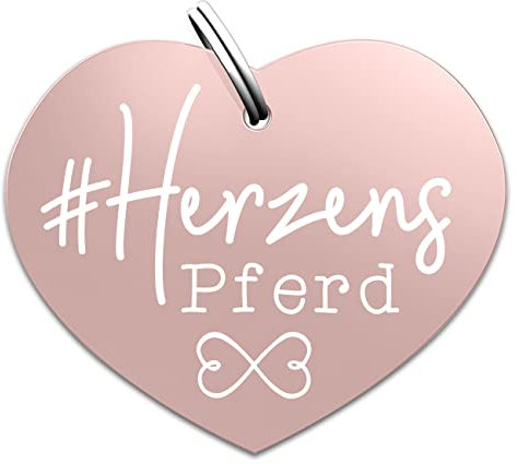 Soulhorse Marke Pferd Pony Hunde Glücksmarke Pferdemarke Gücksbringer Schutzengel Sattel Herz Trense Zaumzeug Vorderzeug Schlüsselanhänger Talisman für Tiere und Menschen (Rose, Herzenspferd)