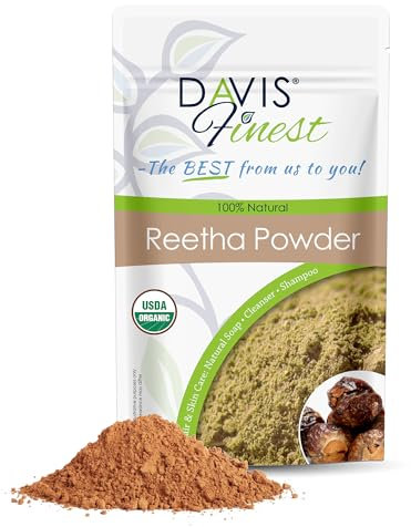 Davis Finest Bio Reetha Aritha Waschnusspulver 250g SLS-freie Shampoo-Seife, Haar & Haut, Körper, vegan, chemikalienfrei