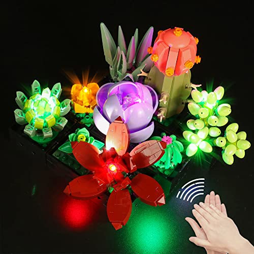 LocoLee Led Licht Set Kompatibel mit LEGO Sukkulenten, Led Beleuchtungs Set Compatible with LEGO 10309 Sukkulenten Botanical Collection Set - Nur Lichter-Set,Kein Modell (Stimmenkontrolle)