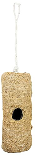 Hand-Woven Bird Rooster House Fibre Roosting Pouch Pockets Bird Nesting Boxes Hanging Bird Hut Nest Box for Outside Outdoor Garden Small Wild Birds Hummingbirds Finch (VERTICAL CYLINDER)
