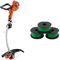 BLACK+DECKER Coupe-Bordures Filaire 900W & Lot de 3 Bobines de Rechange pour Coupe-Bordures, Bobine Reflex Plus A Déroulement Automatique, 3 x 6 m de Fil en Nylon Vert et Résistant, Fil de ⌀2 mm