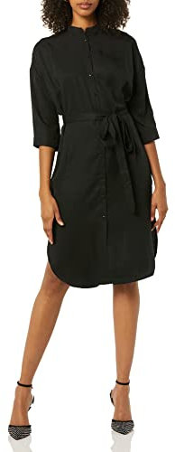 TEREA Hemdkleid für Damen, Adeline Taillengürtel, Schwarz, Größe M