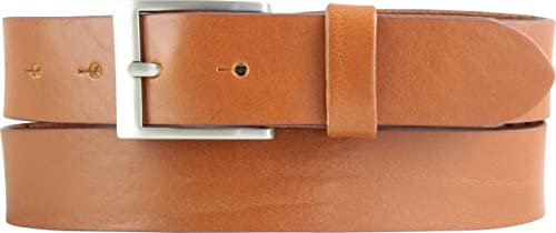 BELTINGER Gürtel aus Vollrindleder 3,5 cm | Jeans-Gürtel für Damen Herren 35mm | Chino-Gürtel Anzuggürtel | Tabac 85cm