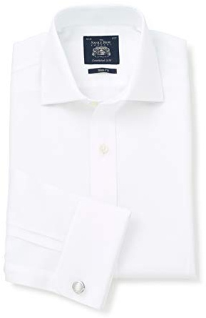 Men's Slim Fit 100% Cotton Twill Single Cuff Formal Shirt | Luxury, Premium Quality, Long Sleeve, Dress Shirt, Formalwear