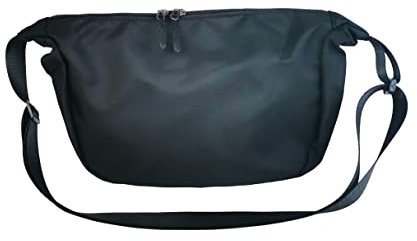 Lin’s Liliana Damen Umhängetasche aus Nylon 30×21×11, Sporttasche Schultertasche Shoulder Bag wasserdicht leicht (Schwarz)