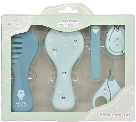 Beter - Set para cuidado bebé recién nacido, Kit aseo bebé, Cortauñas, Lima, Tijeras, Cepillo y Peine, Kit bebe recién nacido, Set Higiene bebe, Regalos para bebes recién nacidos, Dibujo Foca