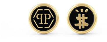 Philipp Plein Herren Manschettenknöpfe Rund Edelstahl Hexagon