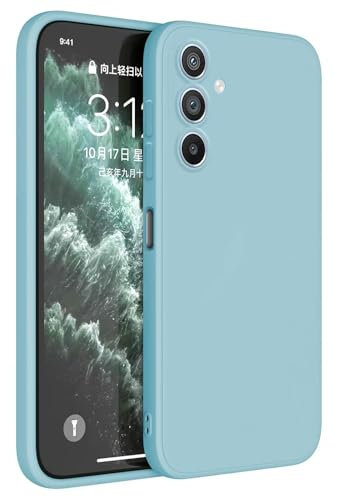 Topme Cover per Samsung Galaxy A54 5G (6.4 Inches) Custodia Case, Protezione Della Pelle Della Custodia in Silicone Tpu - Azzurro