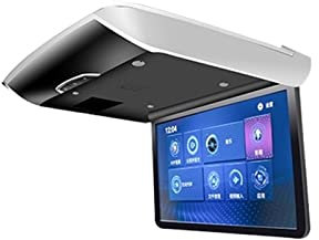 Lecteur DVD portable Moniteur de voiture pliant électrique 15.6 pouces Auto rabattable lecteurs vidéo de voiture plafond TV montage sur le toit affichage IPS écran WIFI USB FM BT pour la voiture ( Col