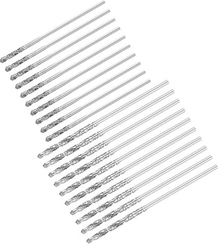 QUARKZMAN 20 Pcs 0.8mm 1mm Diamant Torsion Perceuse Mèches Foret Haute Vitesse Acier pour Verre Mer Coquillages Pierre Tuiles
