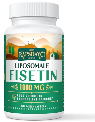 Liposomale Fisetin und Quercetin 1200mg - 60 Weichgelkapseln (1000mg Fisetin, 200mg Quercetin) - verbesserte Aufnahme - (60 Stück (1er-pack))