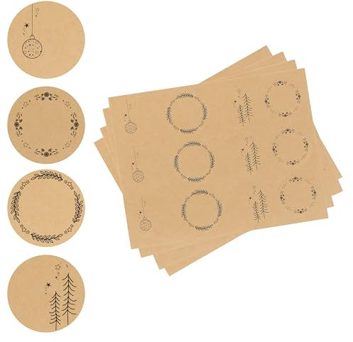 Nordstern® Aufkleber Weihnachten - 48er Pack Kraftpapier-Sticker
