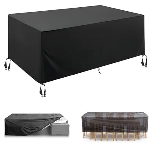 Garden Furniture Covers, 260x200x70cm/LxWxH 420D Oxford Fabric Outdoor Furniture Covers Waterproof, Rattan Garden Furniture Covers, Table Covers for Garden Furniture Anti-UV, Windproof, Sofa Cover