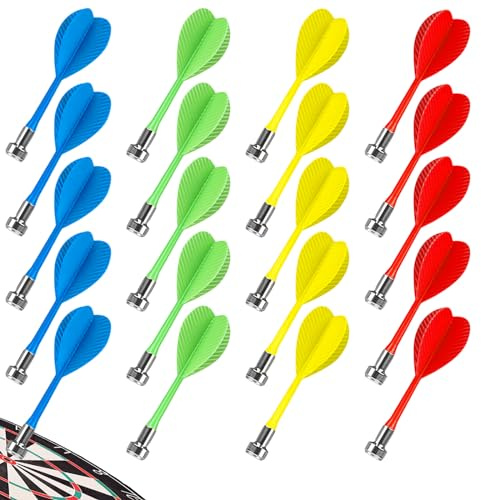 MEGYAD 20 Stück Magnetische Dartpfeile: Sicherheits Magnet Dartpfeile Tragbar Dartpfeile Profi Dart Pfeile, Soft-Dartpfeile Target Zubehör, für Familien Bars Spielhallen, 4 Farbmischung