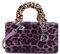 CORIOS Handtasche mit Leopardenmuster Damen PU-Leder Schultertasche Wasserdicht Umhängetaschen Mode Messenger-Tasche Henkeltasche Elegant Tote Beutel Tragetasche Henkeltaschen Lila M