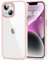 HOOMIL for iPhone 14 and iPhone 13 Case Clear [Anti-Yellowing] Anti-Scratch Transparent Hard Back and Soft Edge [Military Grade Drop Protection] Shockproof Phone Cover - Light Pink