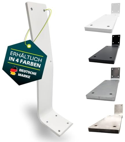 Yourkon Rückenlehnenhalter Halterung für Bänke Schwarz/Weiß/Edelstahl/Verzinkt/Stahl 8mm Stark (2, Weiß)