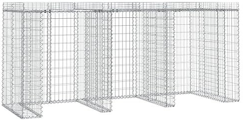 Abri Poubelle Extérieur, Cadre à Gabion pour Poubelle Conteneur pour Cache-Poubelle Mur de Gabion pour Poubelle 270x91x120 cm Fer galvanisé