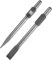 LOPYXBR 2 PCS Jack Hammer Chisel 1-1/8” Hex Jack Hammer Bits Point and Flat Concrete Chisels 1-1/8 Hex Shank Demolition Hammer Drill Bits for Concrete Breaker