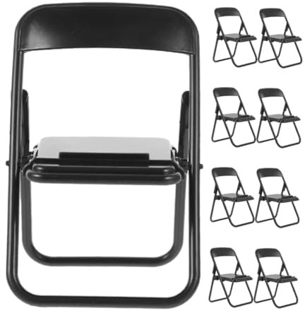 ifundom 9stücke Teiliges Mini Klappstuhl Handyhalterung Für Puppenhaus Realistische Miniaturmöbel Für Kreative Deko Und Praktische Handyständer