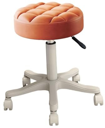 Verstellbarer Rollhocker für Büro, Friseurladen und Spa, Orange