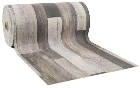Giuri Tessuti - PASSATOIA per Cucina in Vinile - Larghezza 60 cm - Tappeto Runner Lavabile e Antimacchia in PVC (240 CM, TIMBERLANE MOCHA)