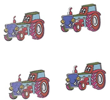 KONTONTY DIY Holzknöpfe Traktor Mit 2 öchern Farbige Umweltfreundliche Knöpfe Zum Nähen Basteln Und Verzieren Von Kleidung Schuhen Und Hüten