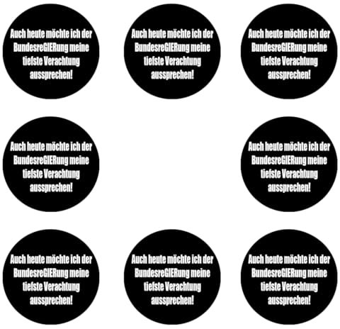 24 Stück Aufkleber 4cm rund Auch heute möchte ich der Bundesregierung meine Sticker Sparpack gut haftend Aktiv werden 4 cm