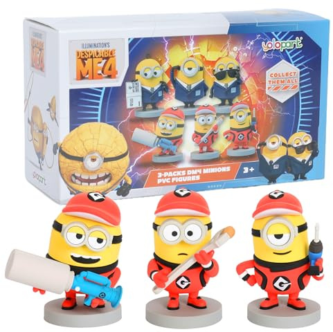 YOLOPARK Despicable Me 4 Spielzeug: Minions-Sammel-Set Workwear (7,8 cm) – Deko-Modelle, tolles Geschenk ab 3 Jahren